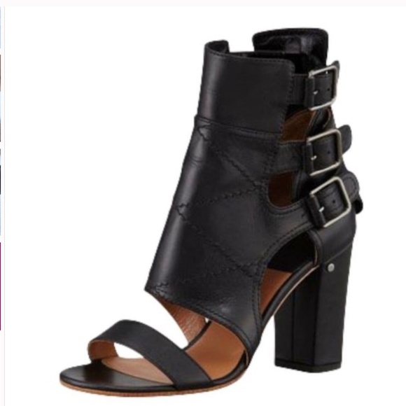 LAURENCE DACADE Leather Decade Leather 3 Buckle Sandal Heels 37 New - Picture 1 of 7